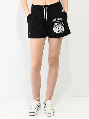 LURKING CLASS Women Small Grunge Workout Athleisure Dead Inside Sweat Short